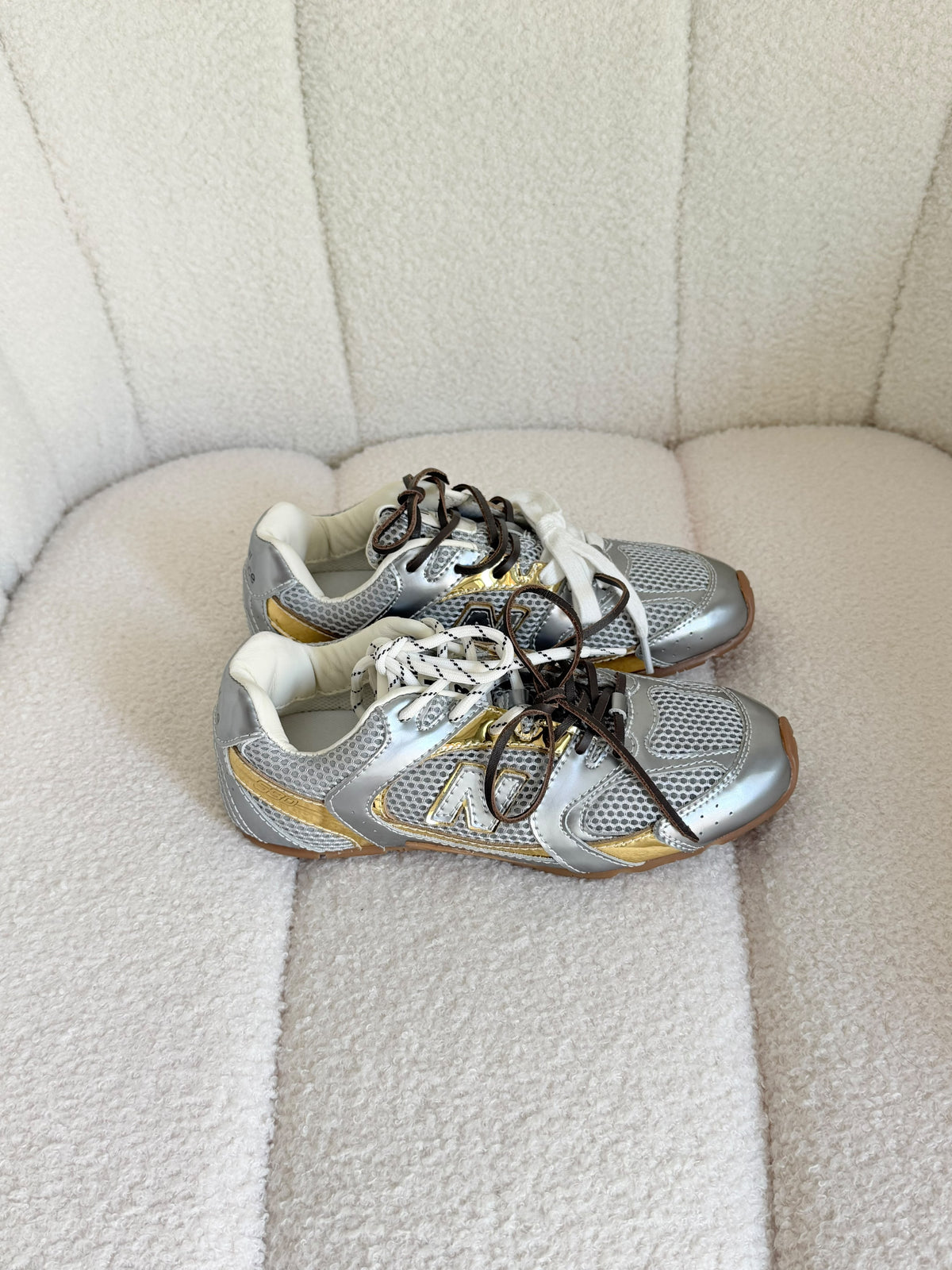 New Balance x Miu Miu 530 SL Distressed Sneakers