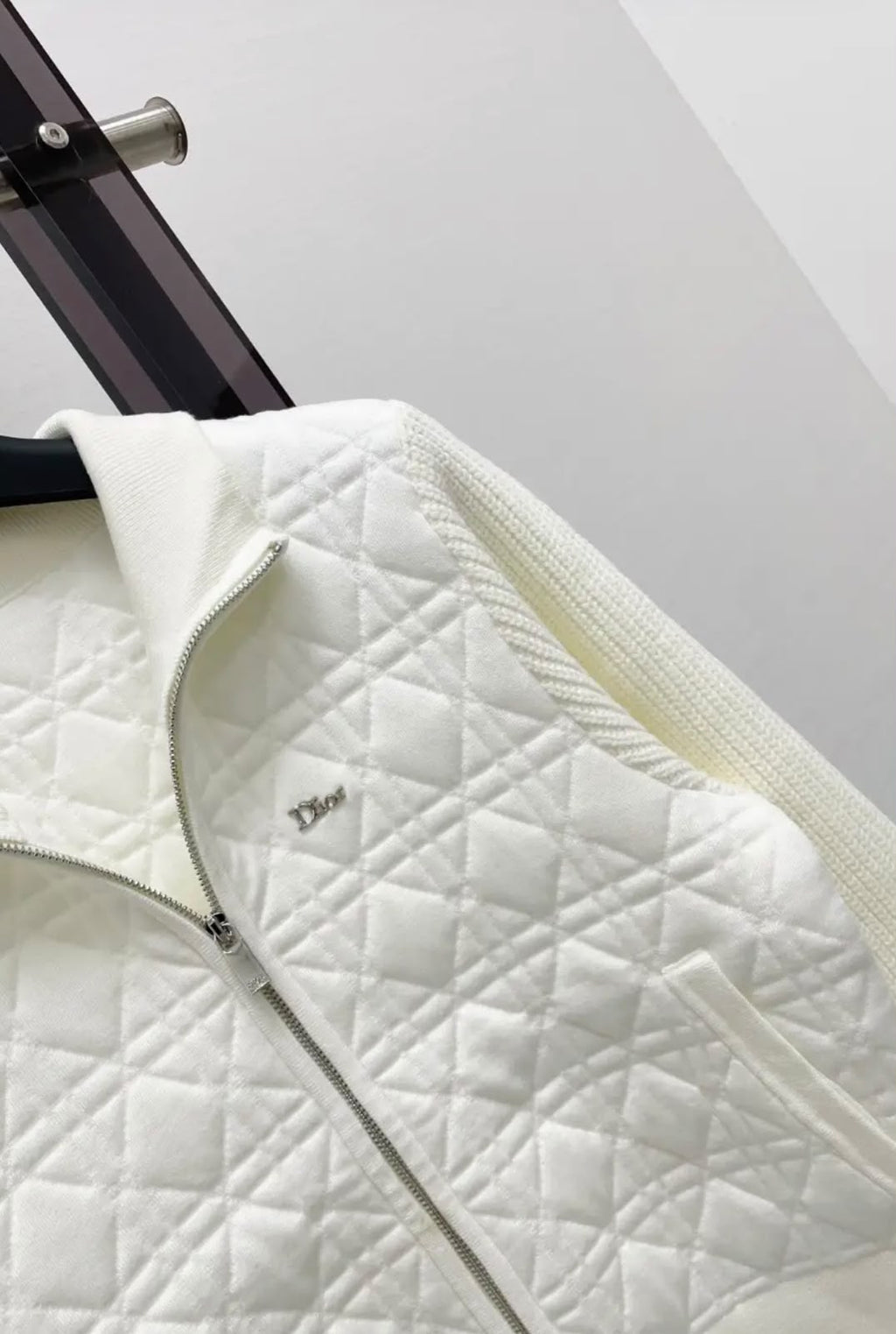 Dior Cannage Quilted Zip-Up Cardigan Jacket Collection