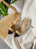 Chanel Slingbacks in Goatskin and Mixed Fibers