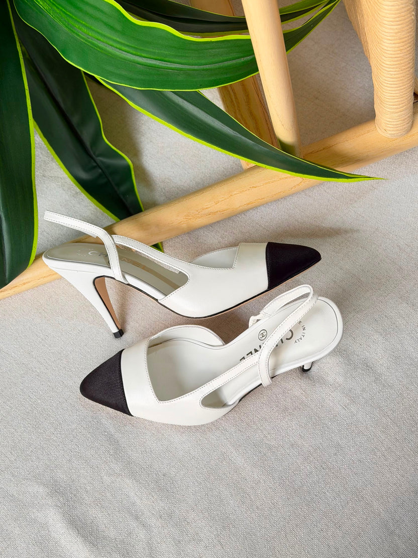 Chanel Slingbacks in Goatskin and Mixed Fibers