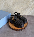 Prada Monolith Crochet Cage Sandals