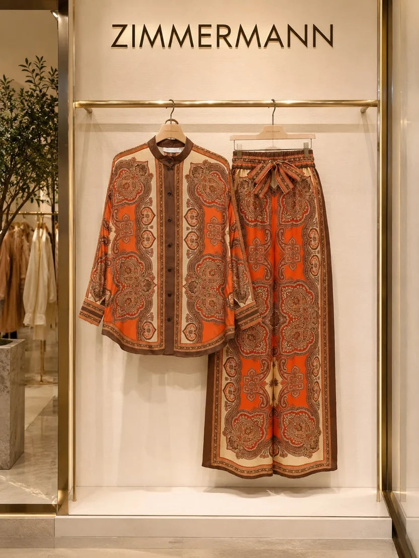 Zimmermann Mahon Silk Shirt & Pant Set