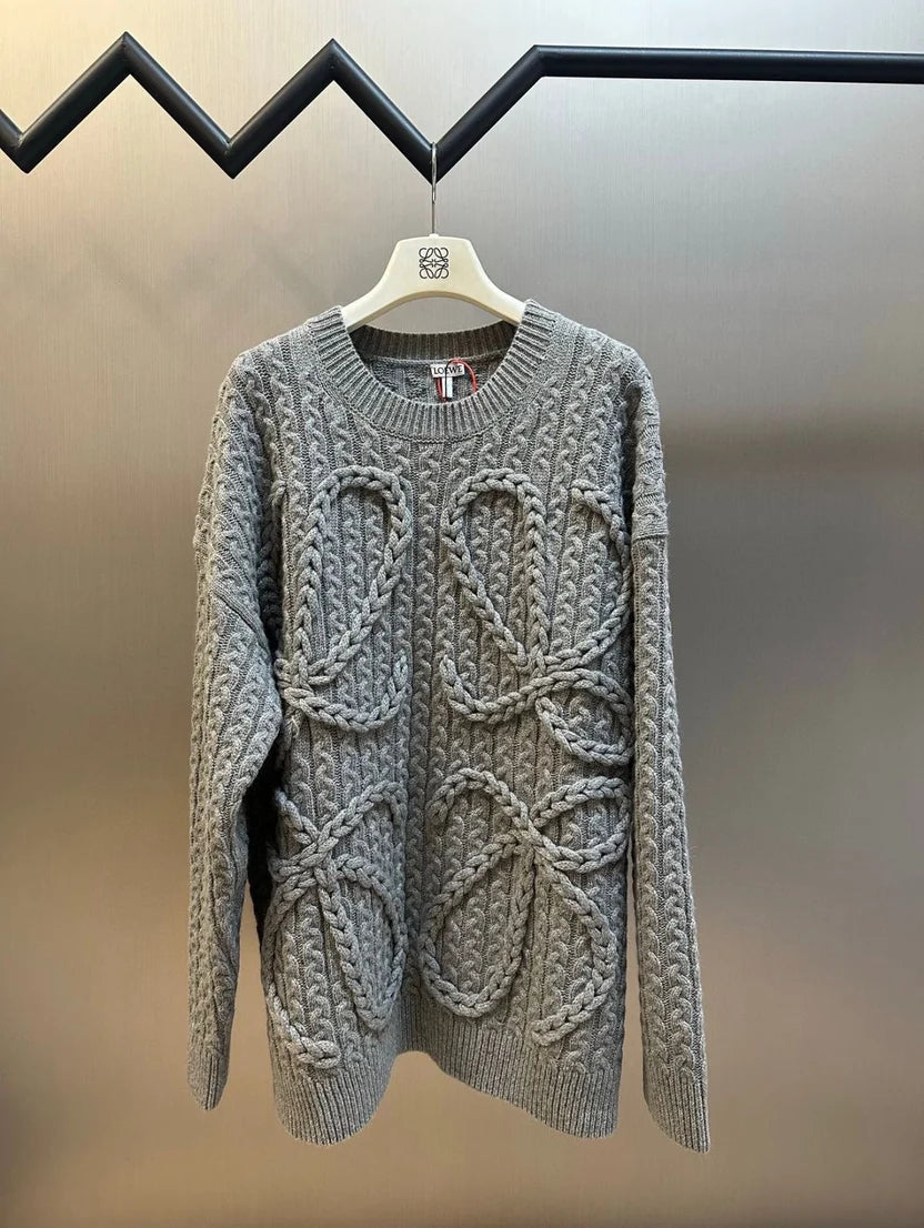 Loewe Anagram Cable-Knit Wool Jumper