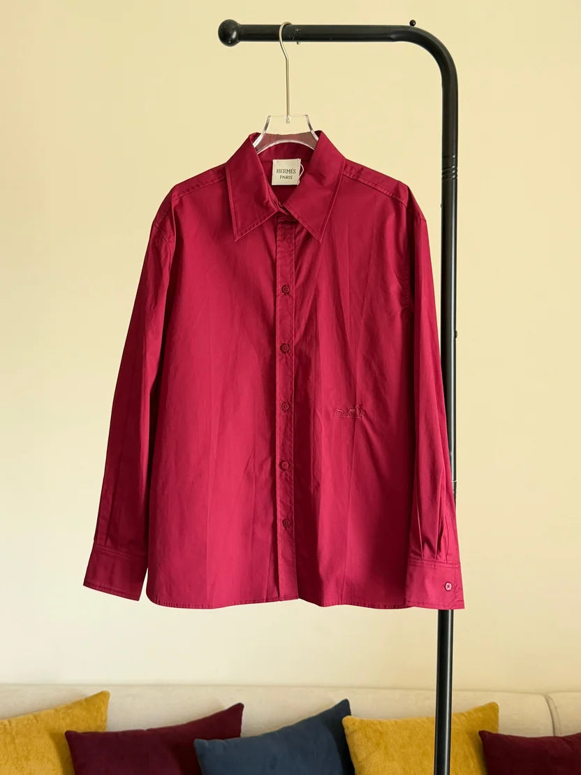 Hermes Vintage Cotton Poplin Button-Down Shirt