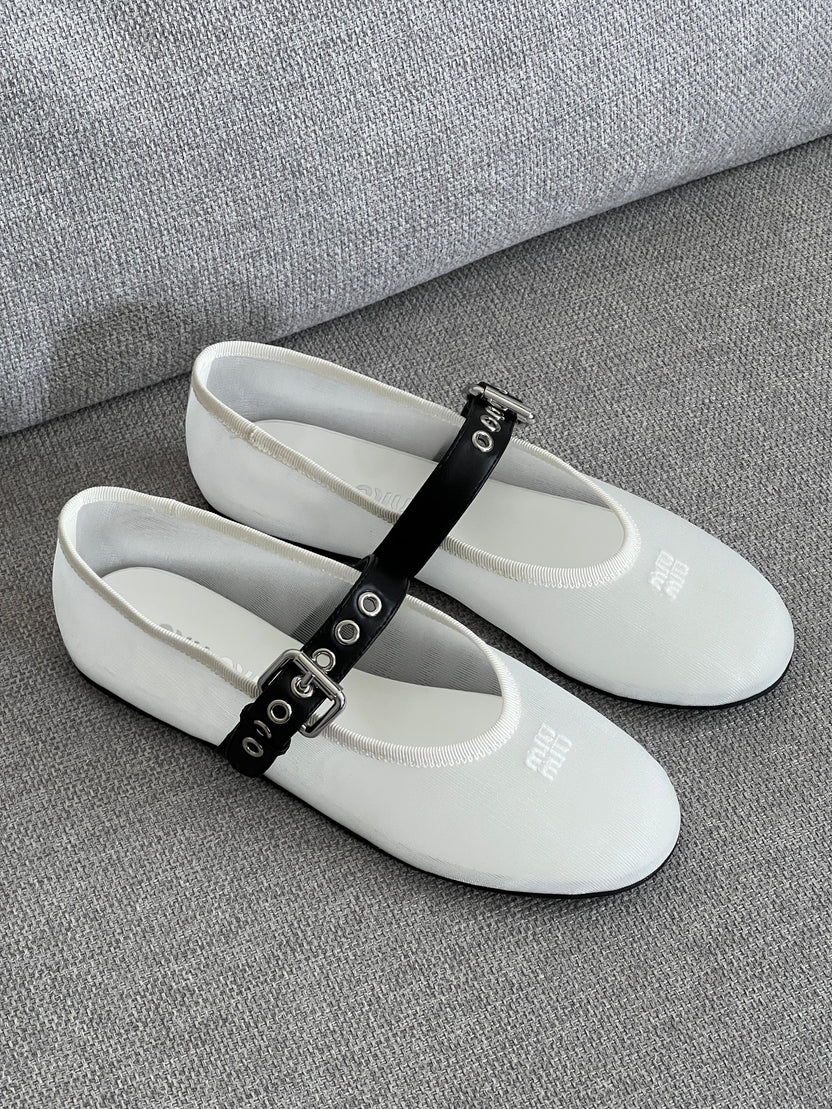 Miu Miu Mesh Fabric Ballerinas