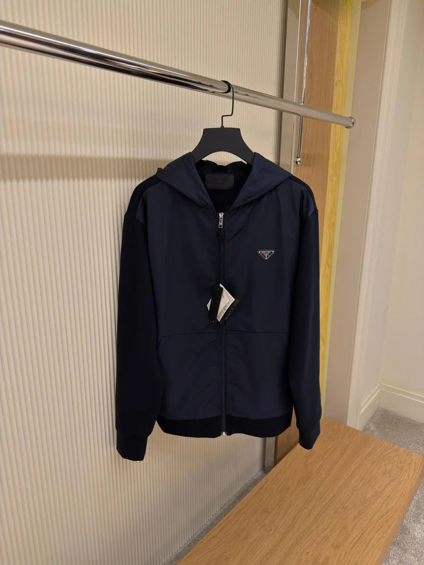 Prada Technical Fleece Hoodie Jacket