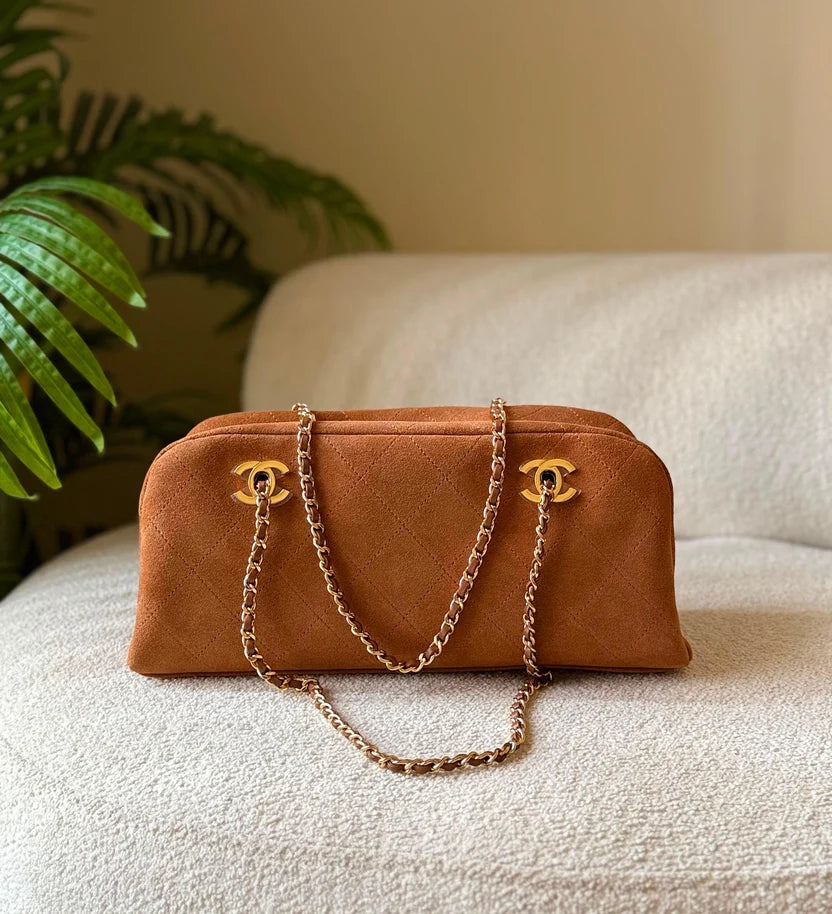 Chanel Suede Bowling Bag
