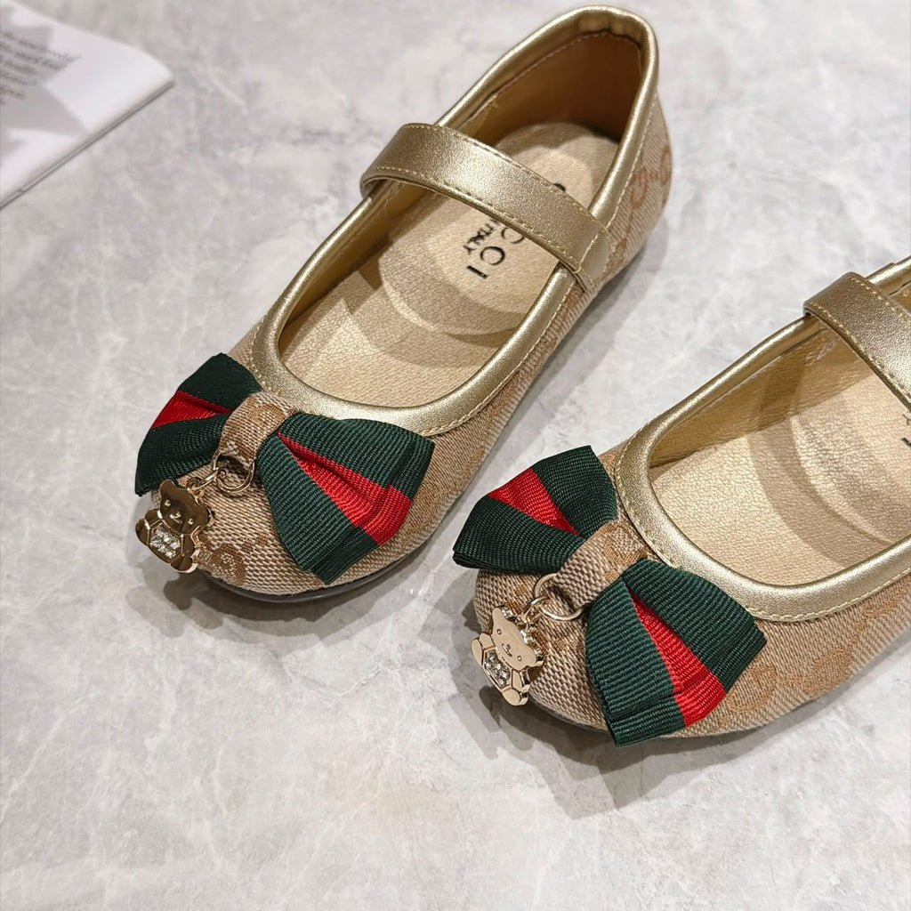 Gucci Kids Teddy Charm GG Ballerinas