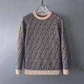 FENDI FF Monogram Plain Trim Crew Neck Sweater