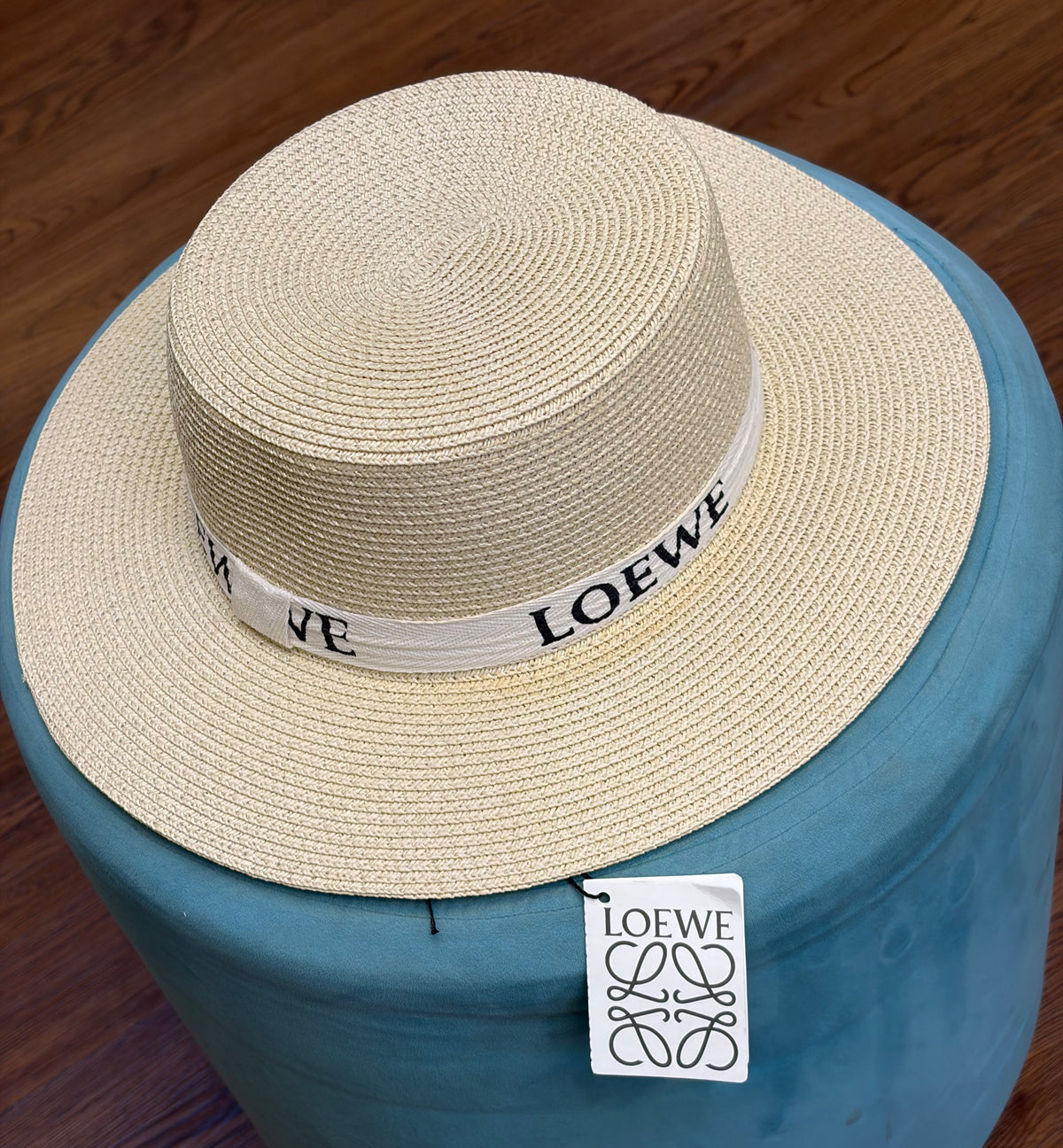 LOEWE White Band Straw Hat