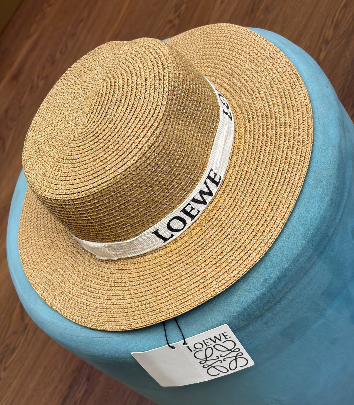 LOEWE White Band Straw Hat