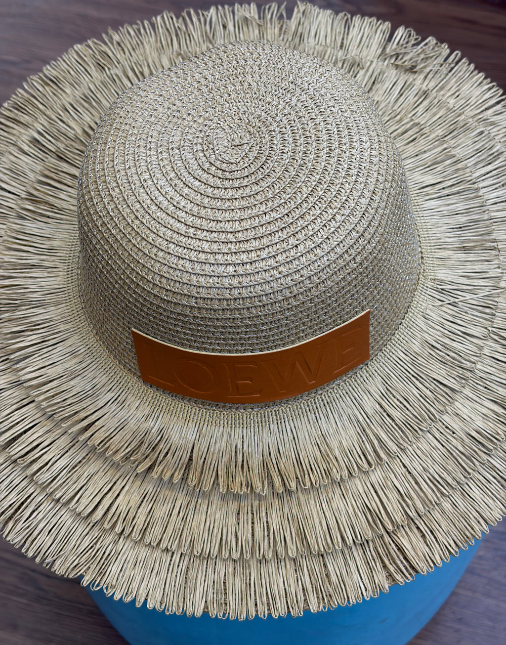 LOEWE Leather Patch Straw Hat