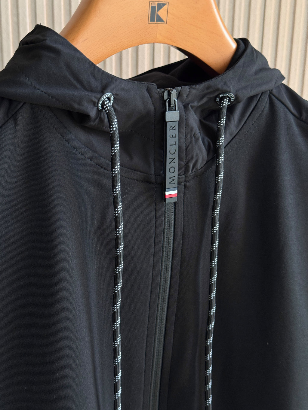 MONCLER Black Zip Hoodie and Trouser Set