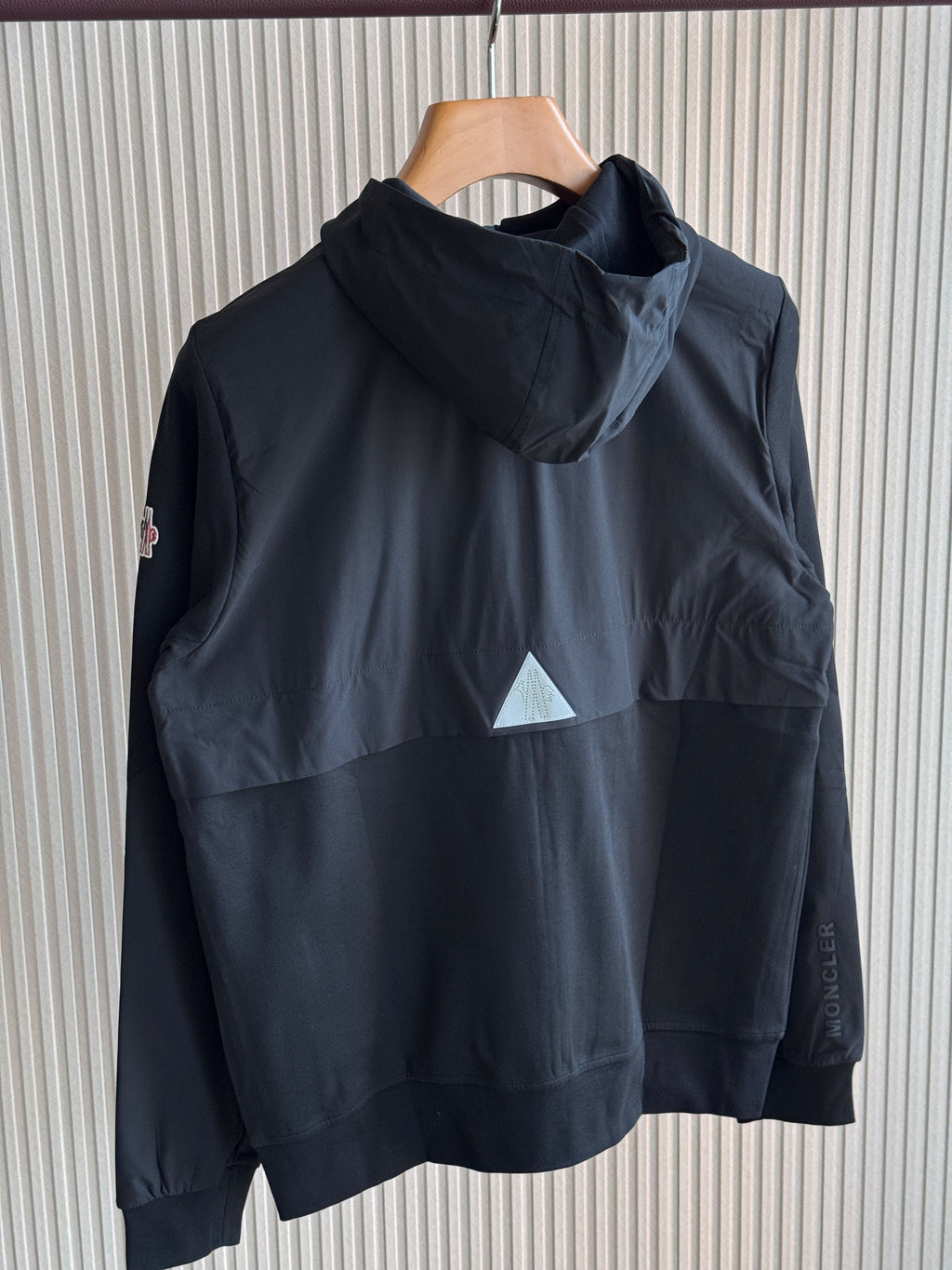 MONCLER Black Zip Hoodie and Trouser Set