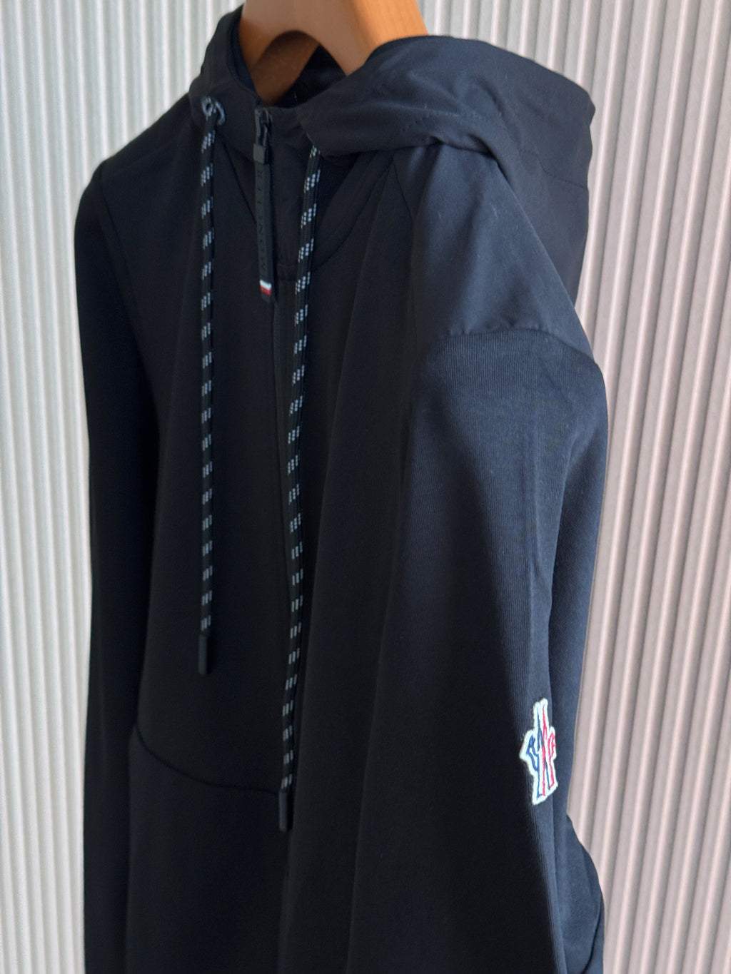 MONCLER Black Zip Hoodie and Trouser Set