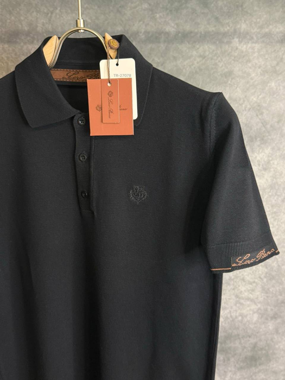 Loro Piana Script Cuff Button Polo