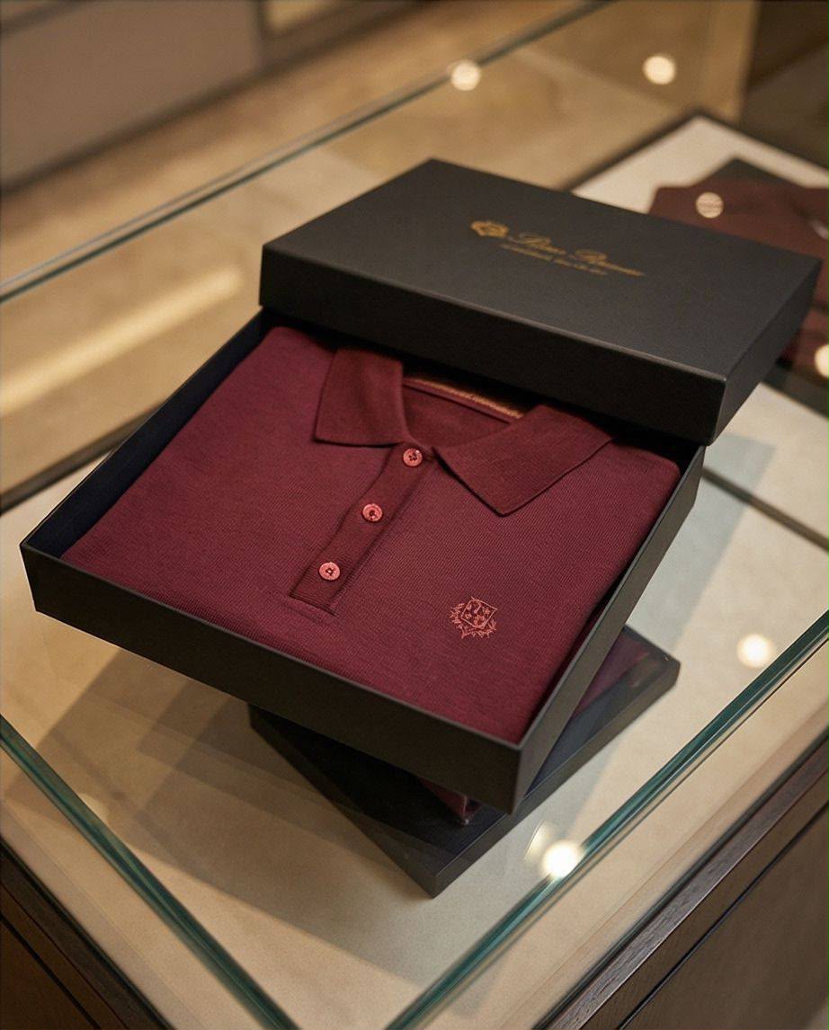 Loro Piana Script Cuff Button Polo