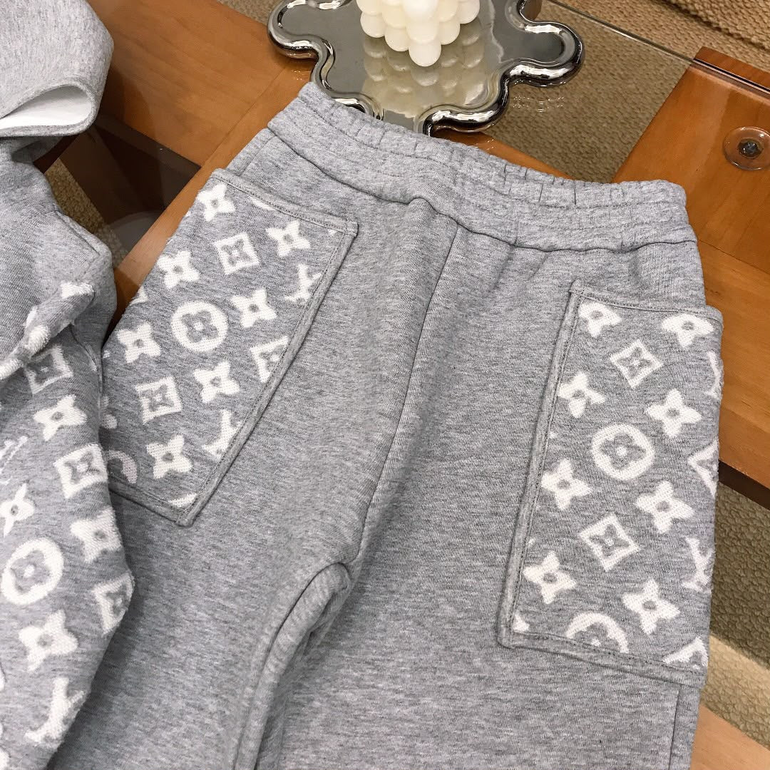 Louis Vuitton Kids Grey Monogram Hooded Set