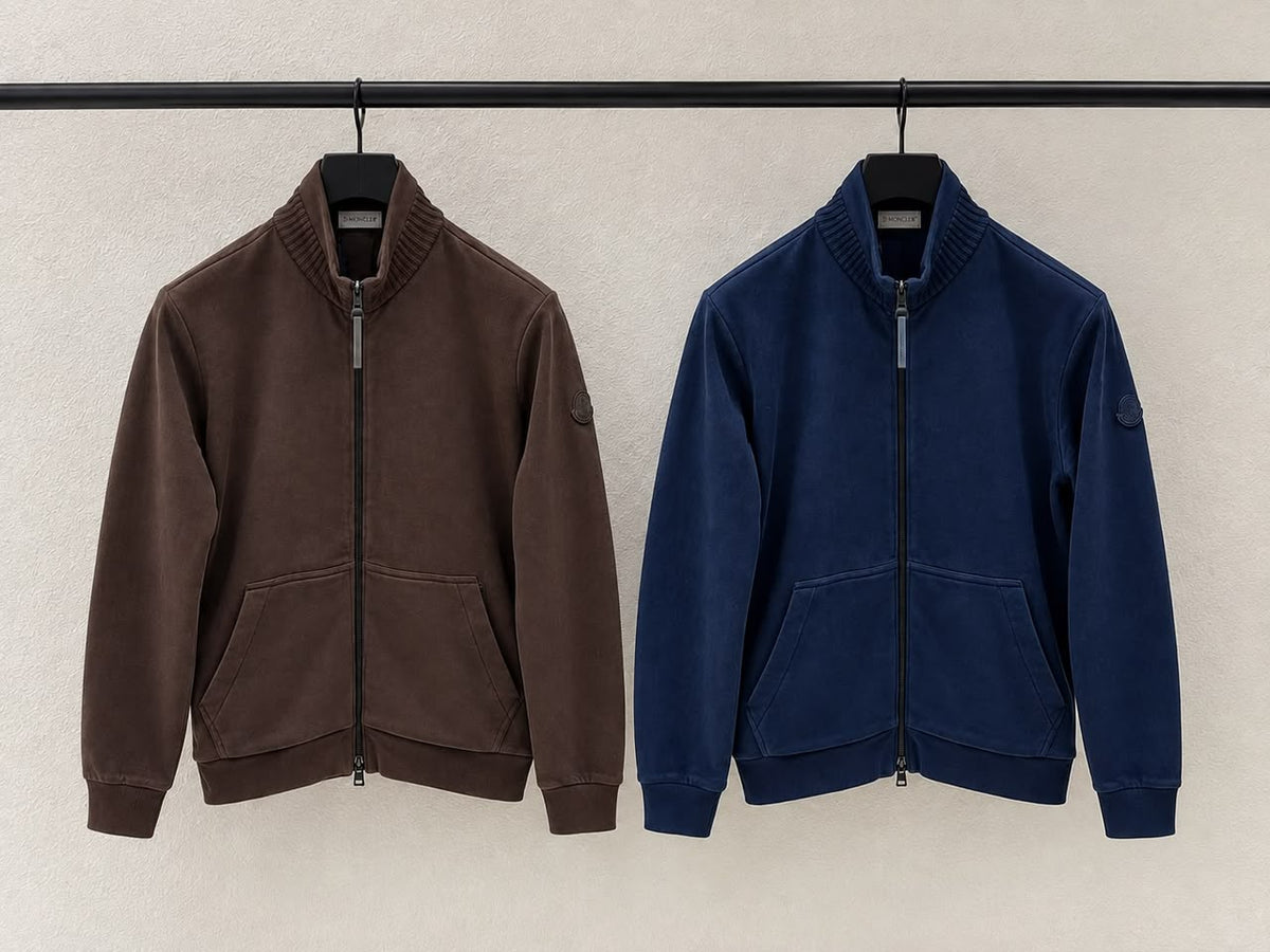 MONCLER Ribbed Collar Zip Sweatshirt