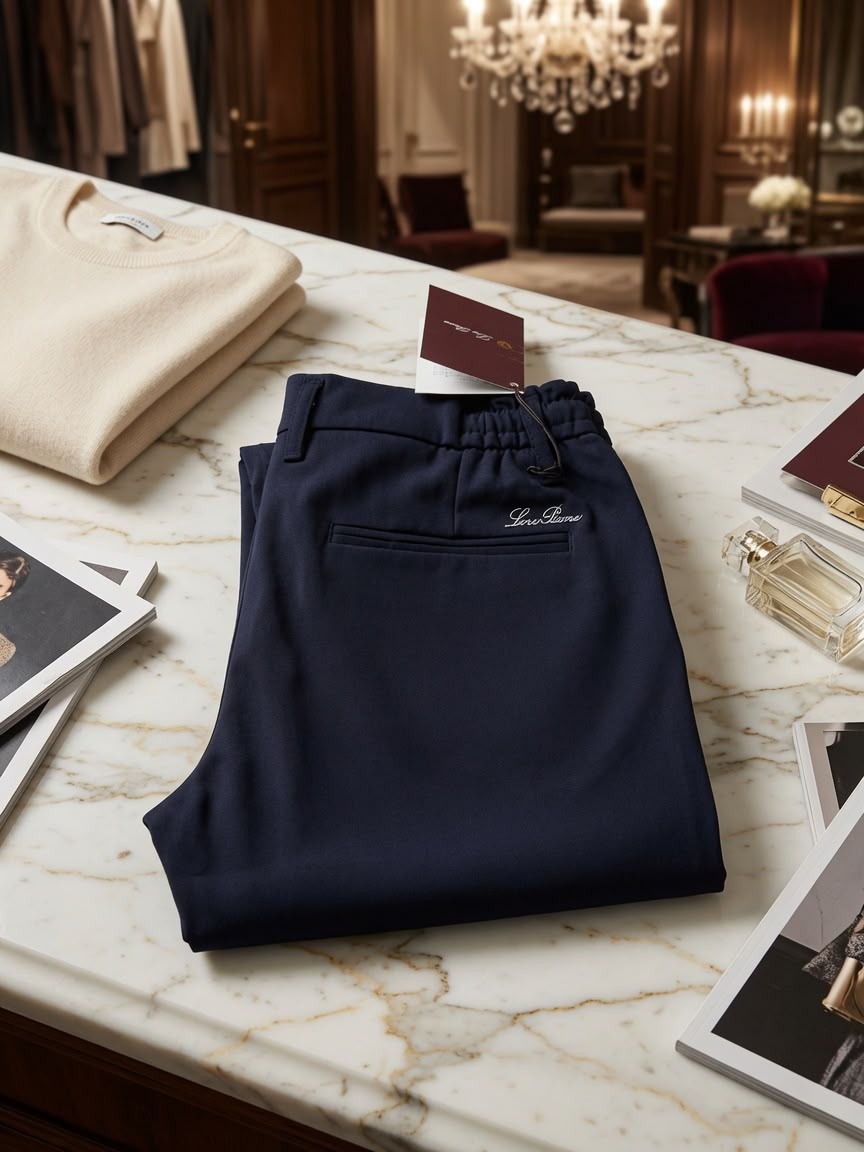 Loro Piana Script Elastic Waist Trousers