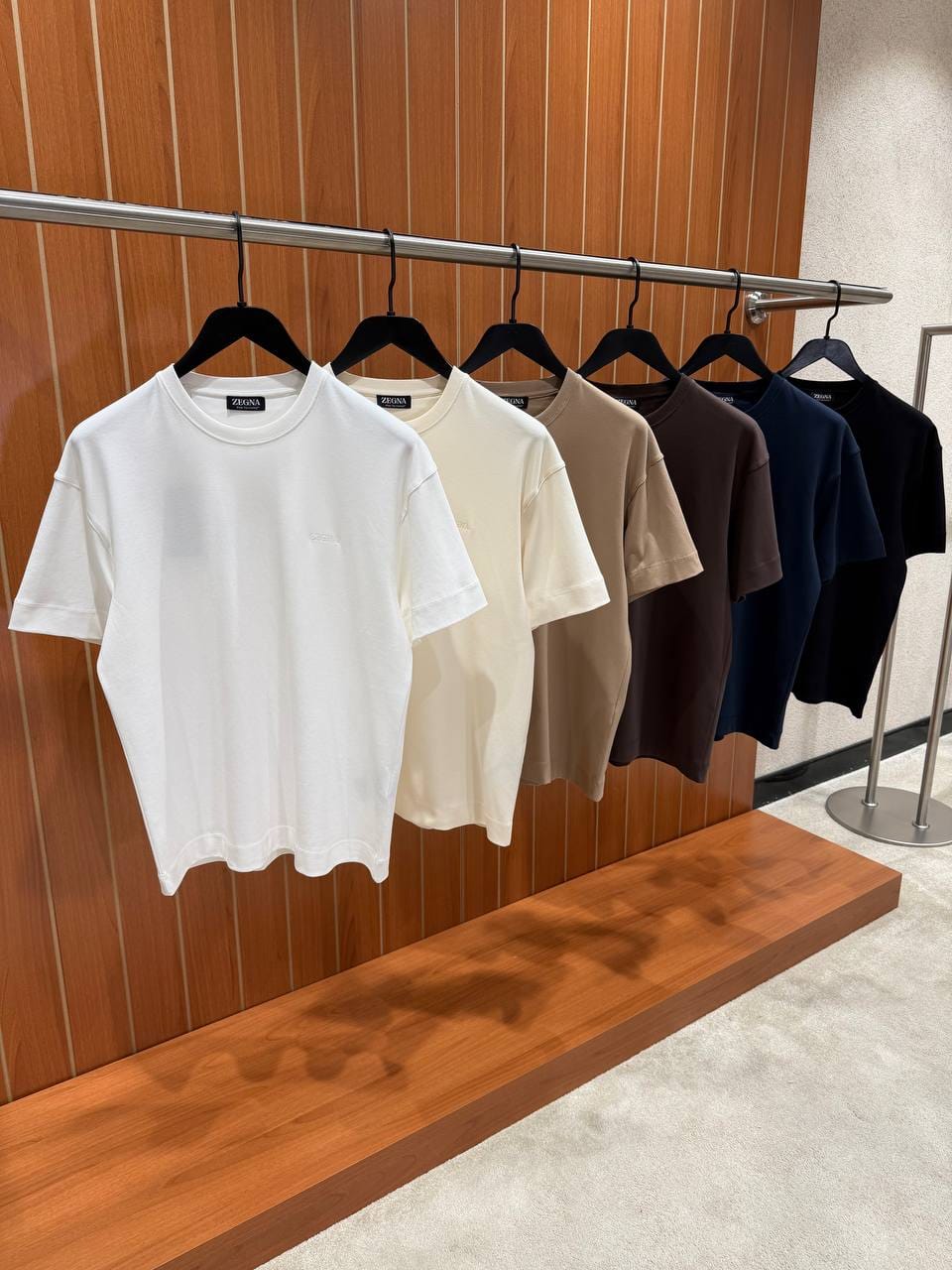 Zegna Tonal Logo Crew Neck T Shirt
