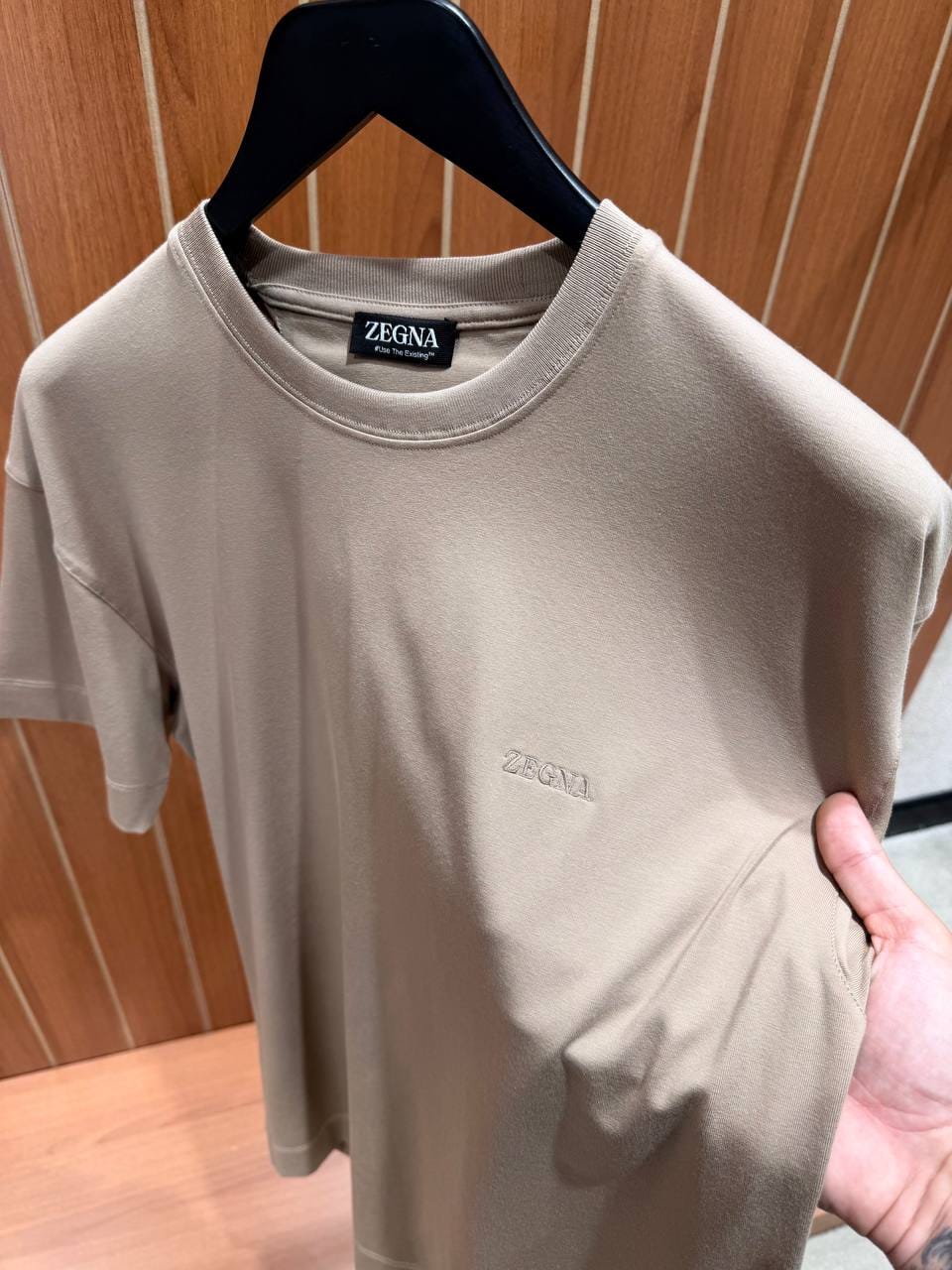 Zegna Tonal Logo Crew Neck T Shirt