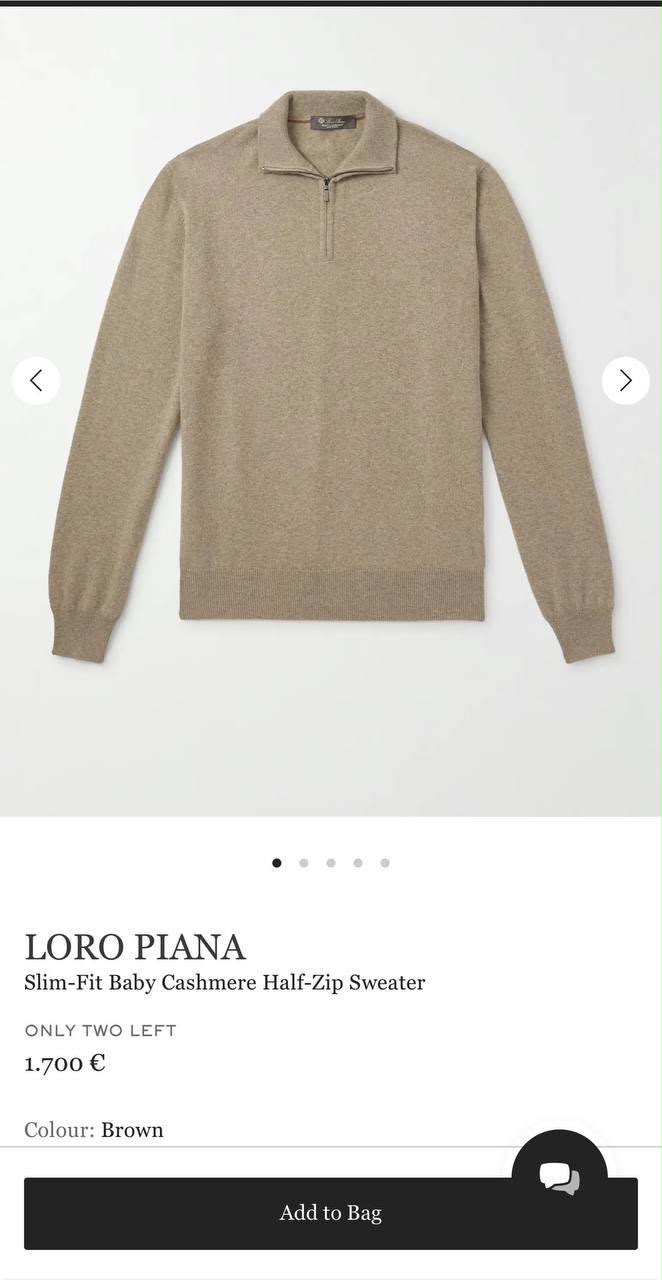 Loro Piana Knit Half Zip Pullover