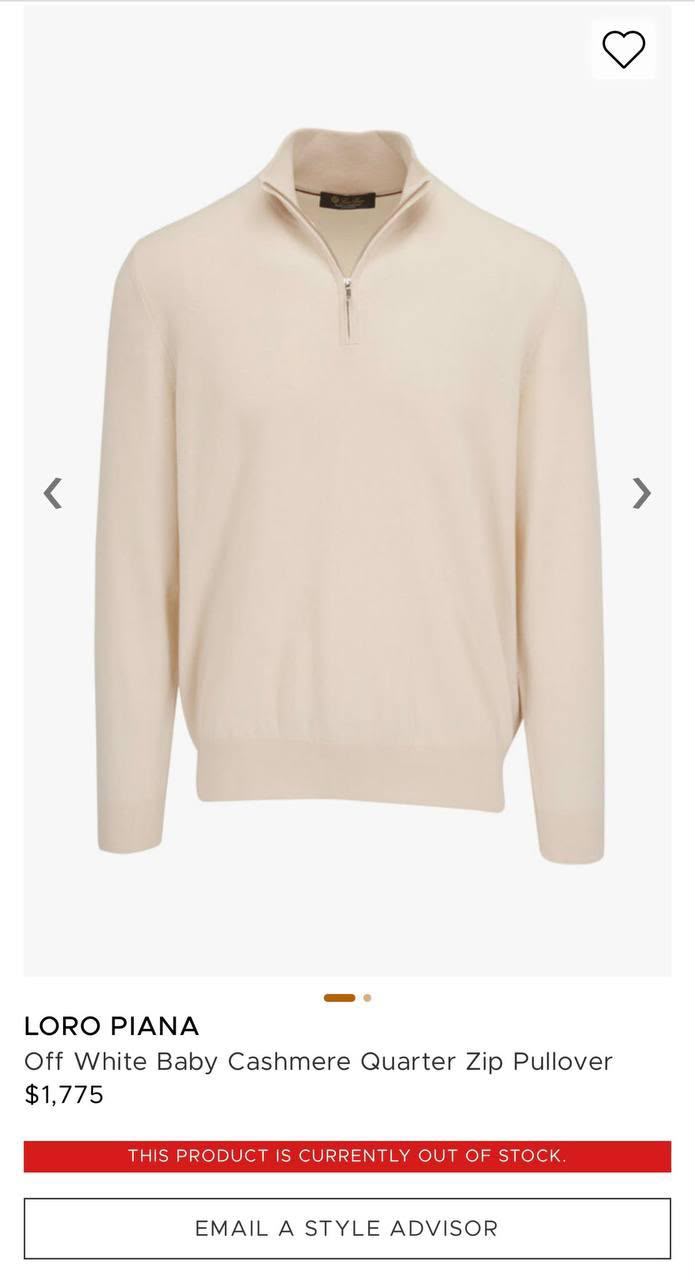 Loro Piana Knit Half Zip Pullover