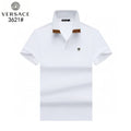 Versace Medusa Striped Collar Polo