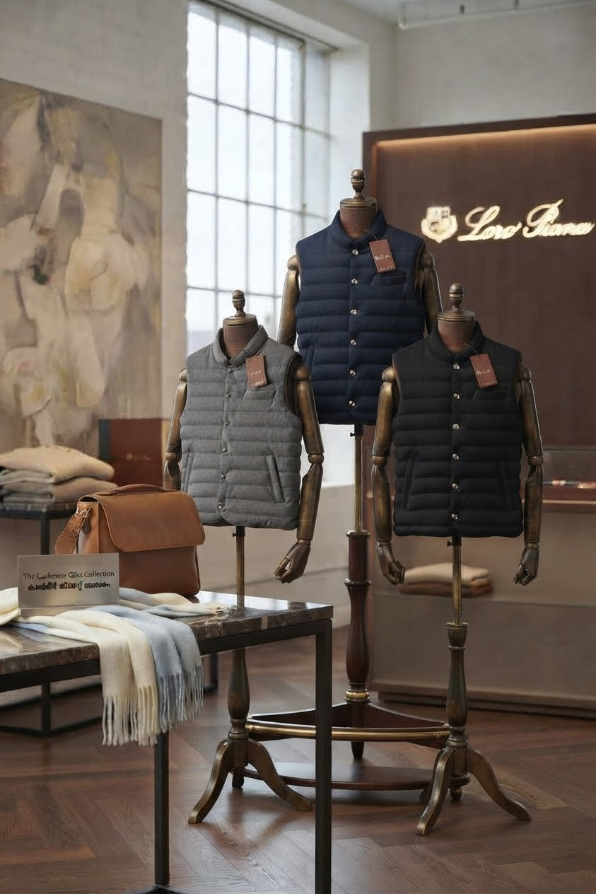 Loro Piana Snap Front Quilted Vest