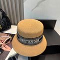 Dior Logo Band Straw Hat