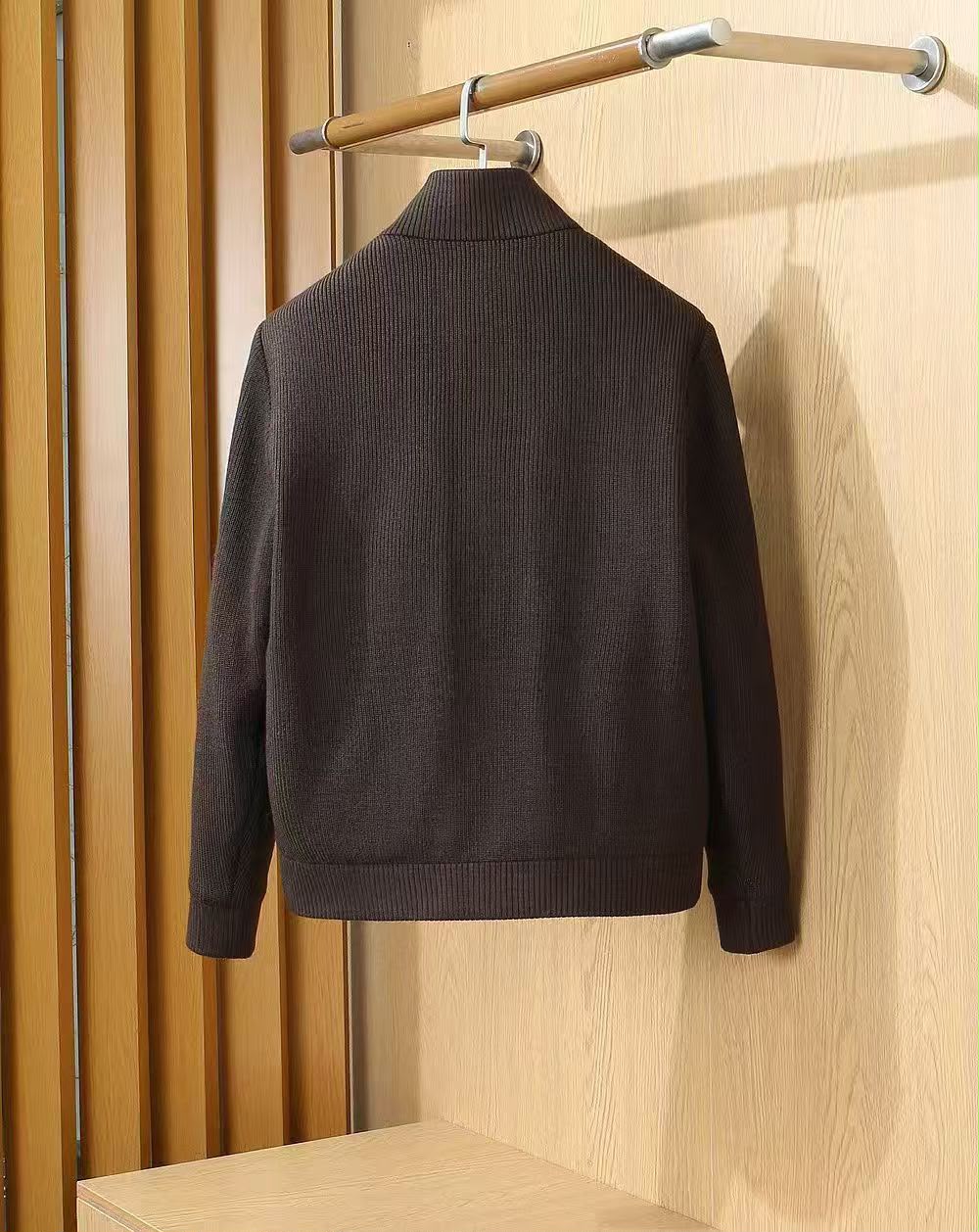Loro Piana Quilted Front Ribbed Sleeve Zip Jacket