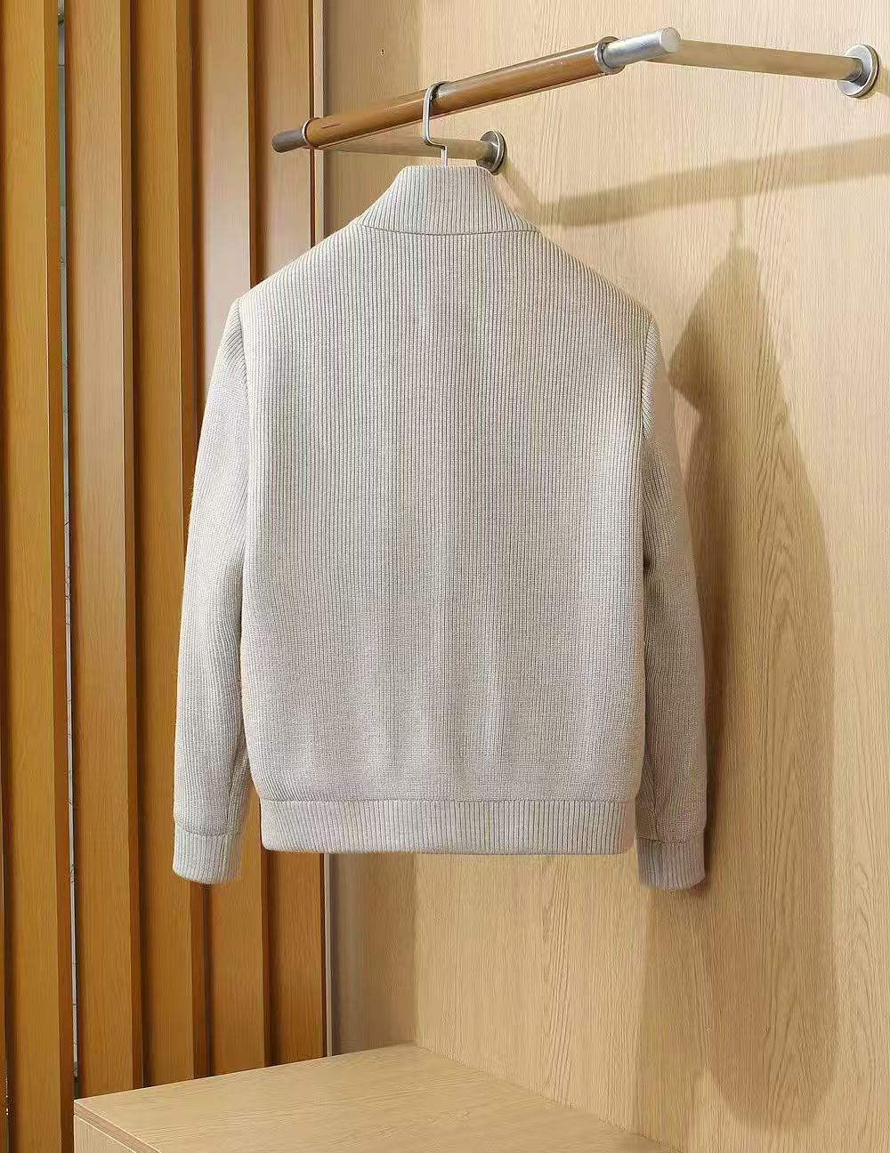 Loro Piana Quilted Front Ribbed Sleeve Zip Jacket