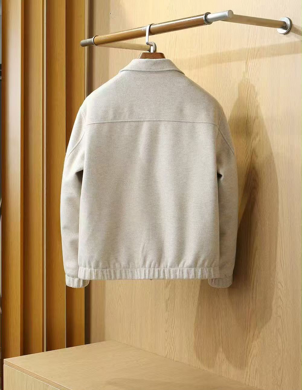 Loro Piana Point Collar Zip Front Jacket