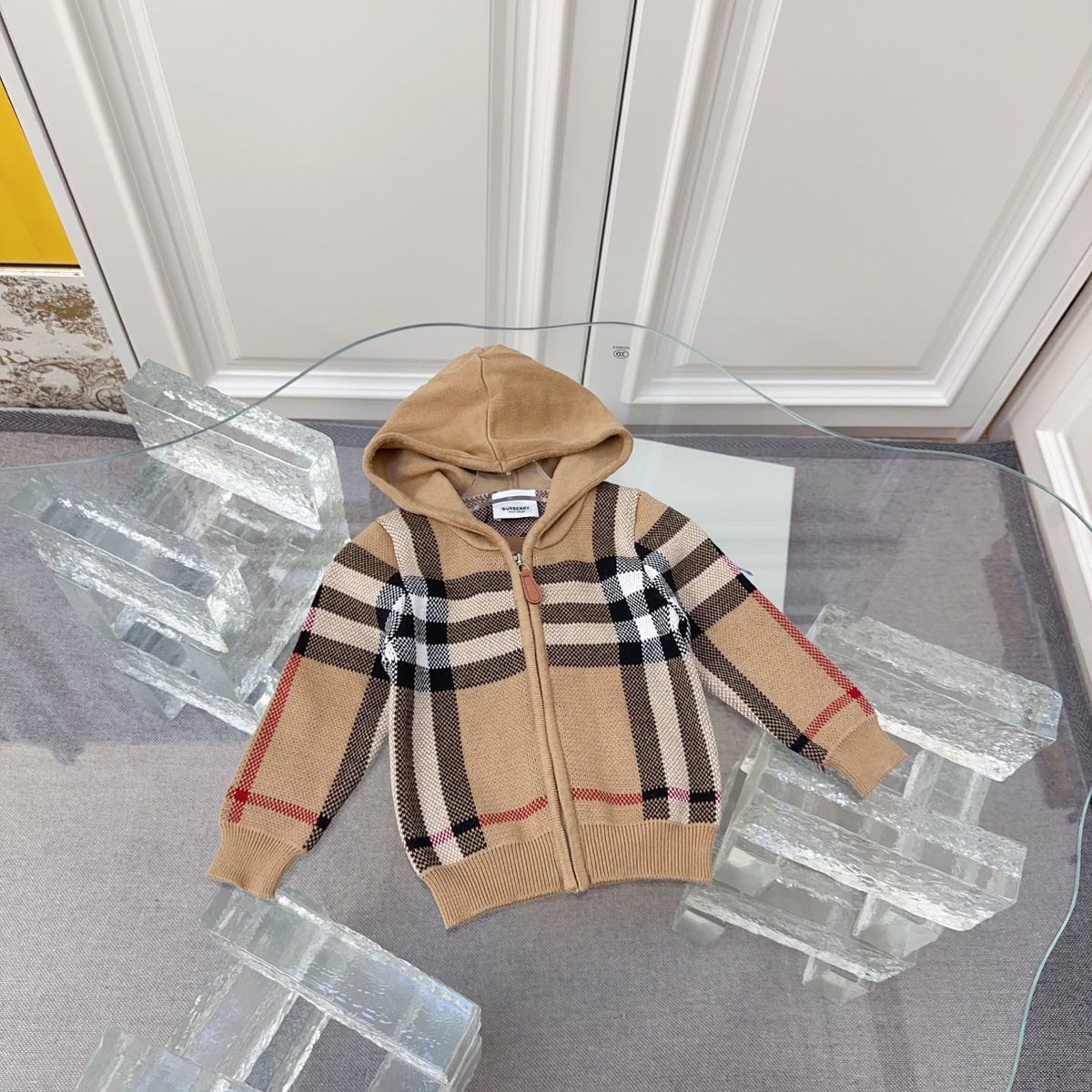 Burberry Kids Camel Check Hooded Set