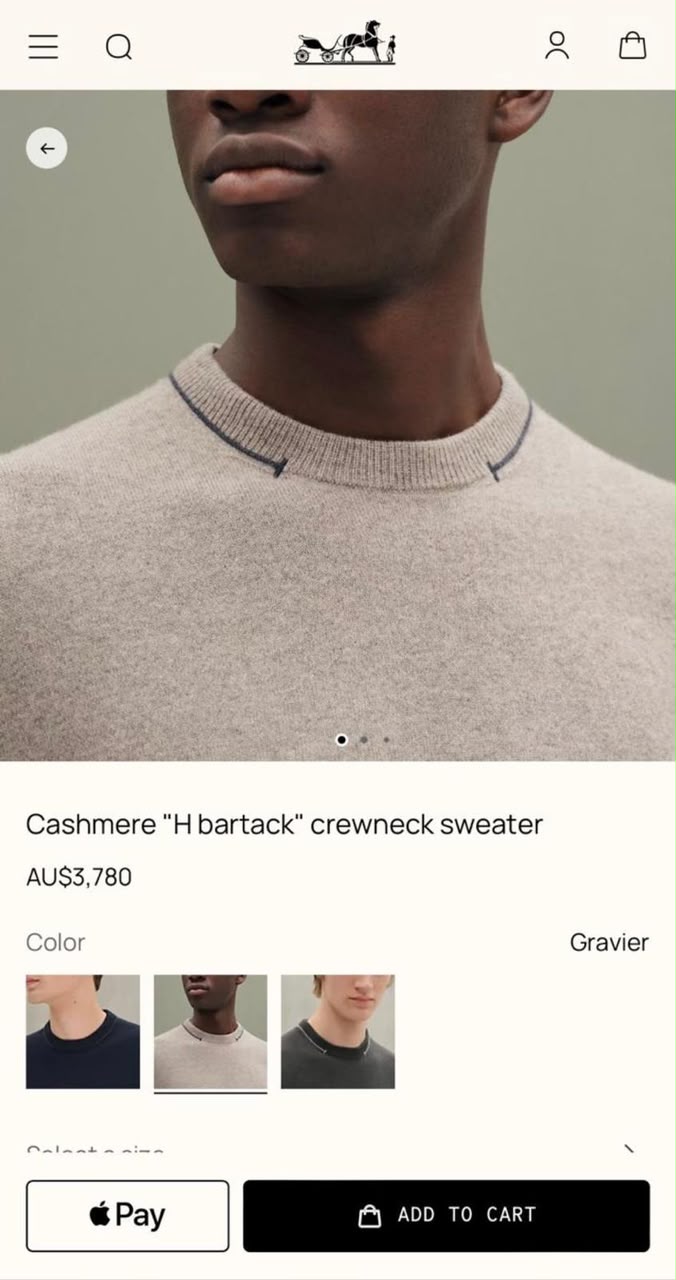 HERMES Stitched Neck Knit Pullover