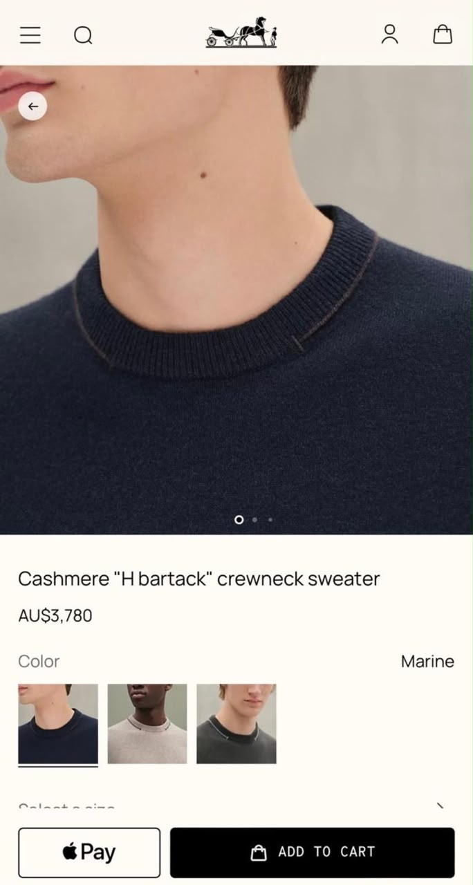 HERMES Stitched Neck Knit Pullover