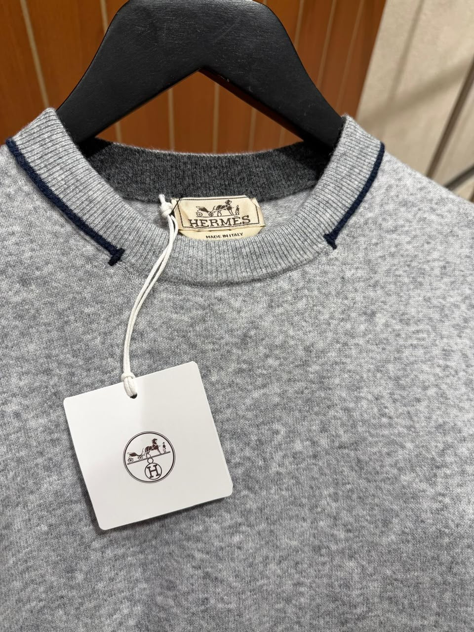 HERMES Stitched Neck Knit Pullover