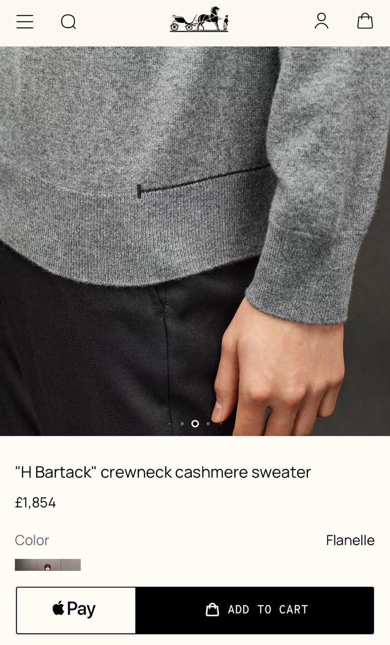 HERMES Stitched Neck Knit Pullover