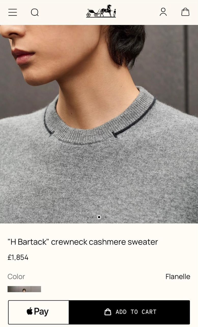 HERMES Stitched Neck Knit Pullover