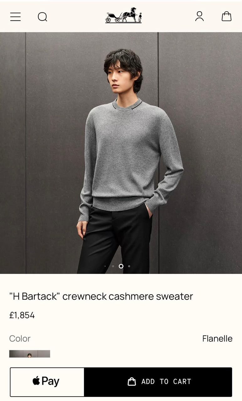HERMES Stitched Neck Knit Pullover