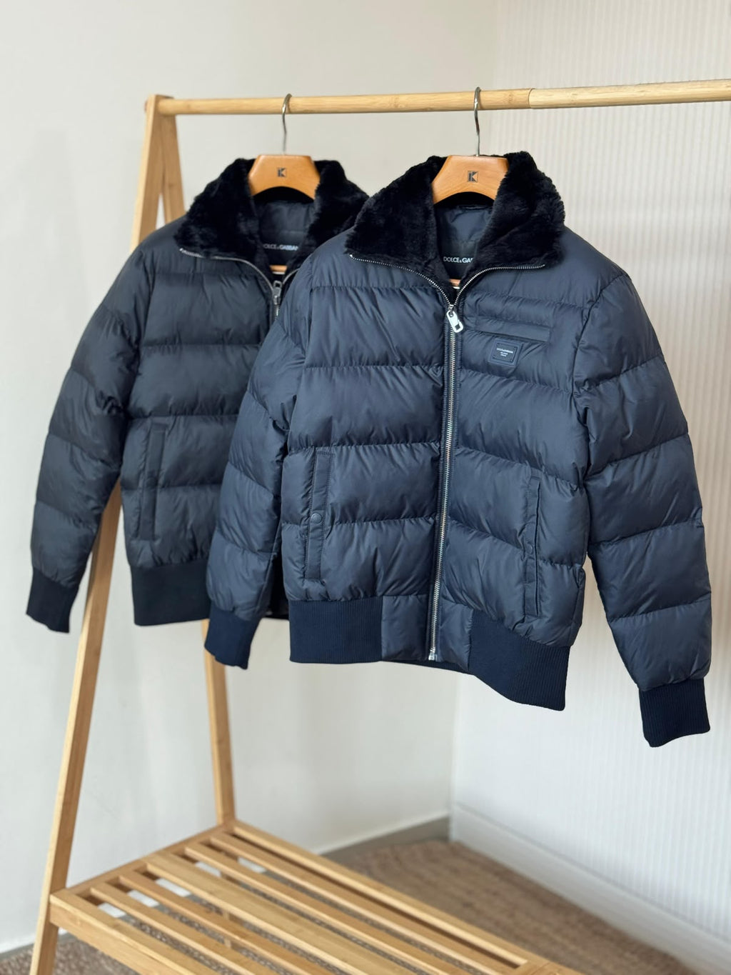 Dolce and Gabbana Fur Collar Puffer Jacket