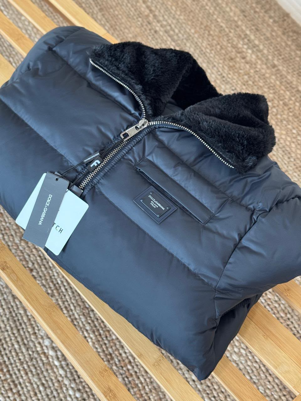 Dolce and Gabbana Fur Collar Puffer Jacket