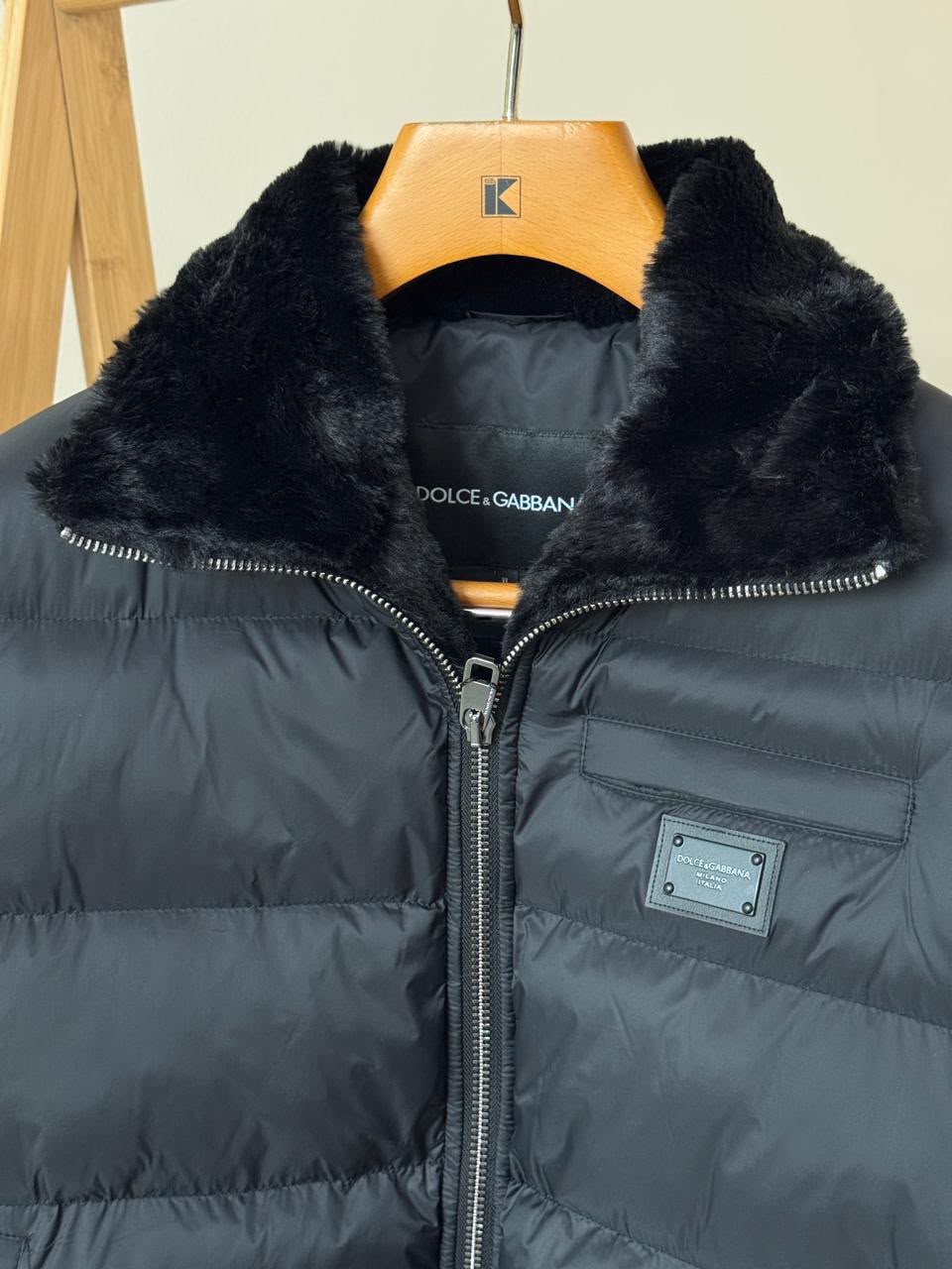 Dolce and Gabbana Fur Collar Puffer Jacket