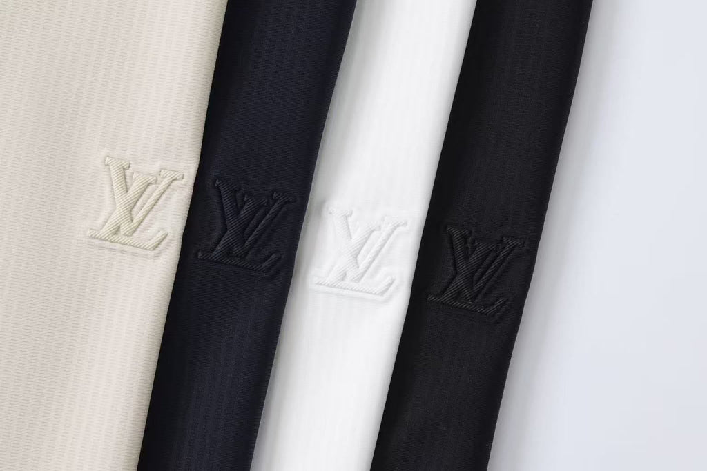 LV Tonal Logo Short Sleeve Button Shirt