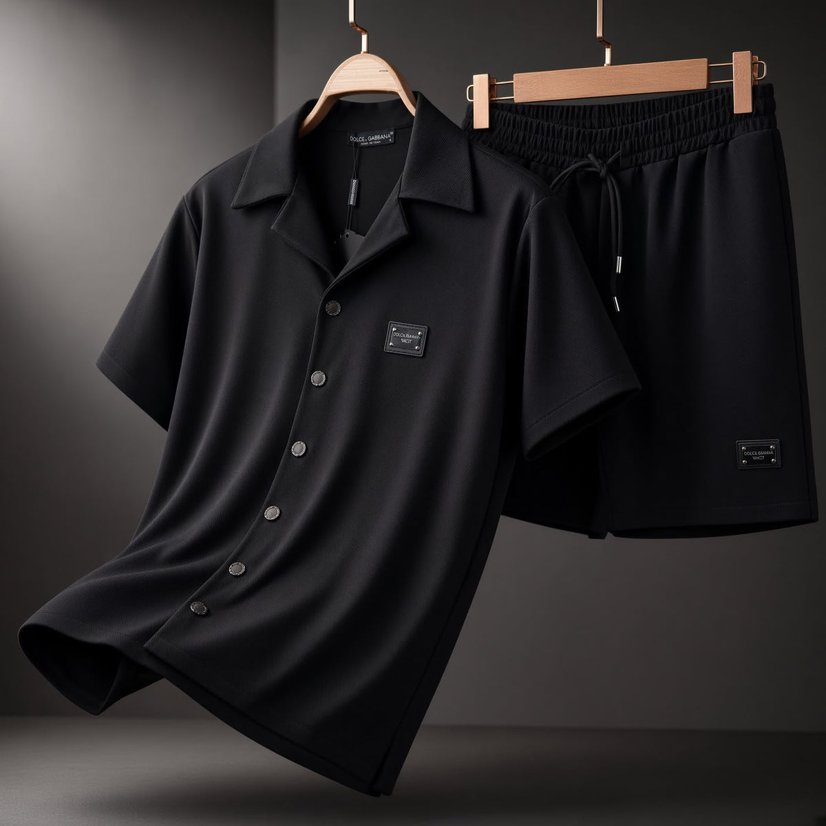 Dolce Gabbana Button Shirt Shorts Set