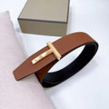 TOM FORD – Grain Leather T Icon Belt