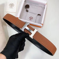 Hermès – Tube H belt buckle & Reversible leather strap 38 mm