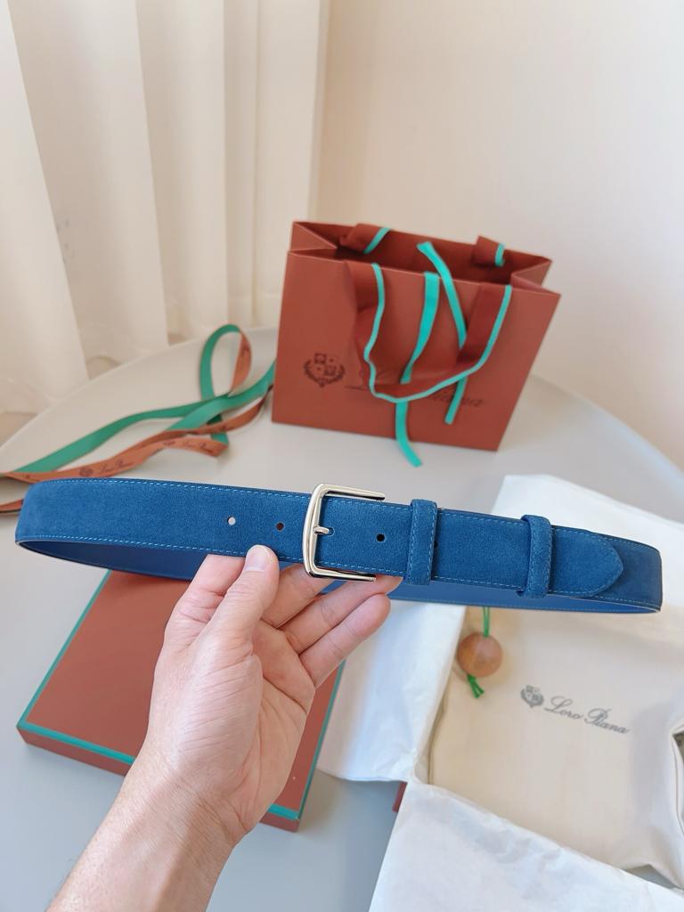 Loro Piana – Alsavel Belt Suede Calf Split