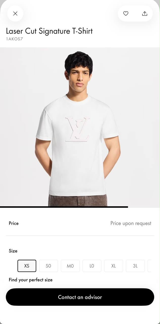 LV White Large Logo T Shirt